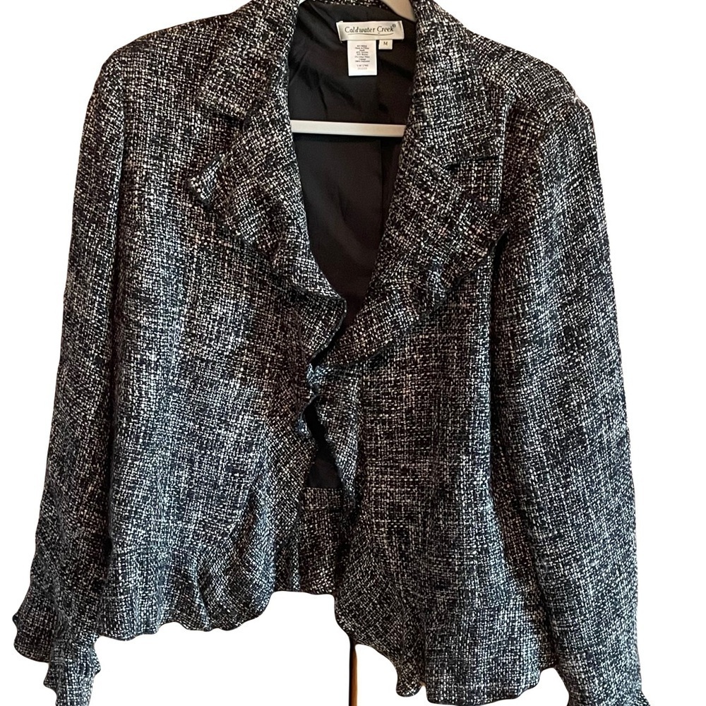Coldwater Creek  Women's Black and White open blazer size medium
